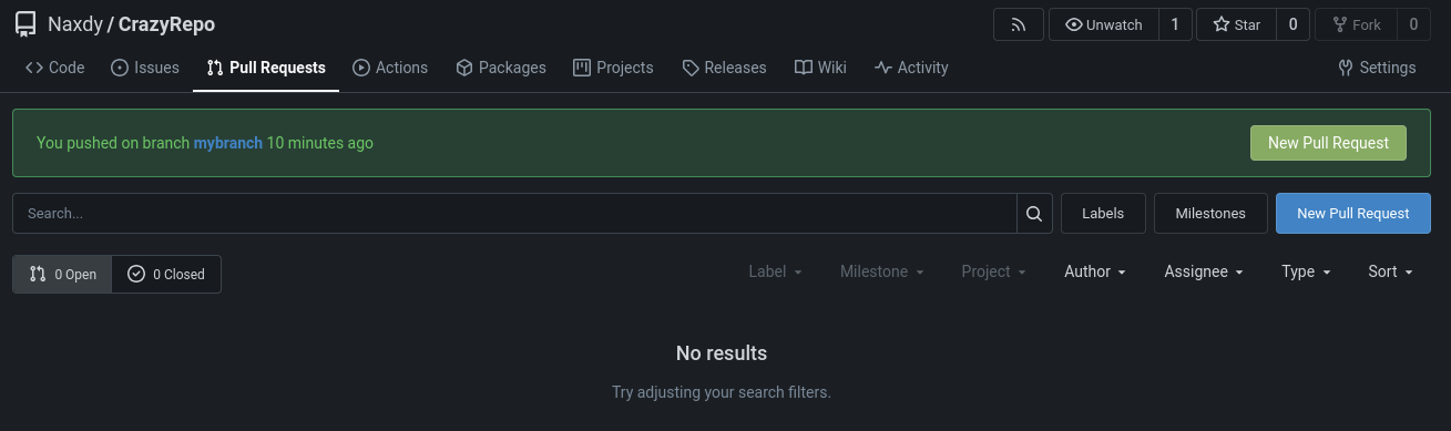 Recently pushed branch alert