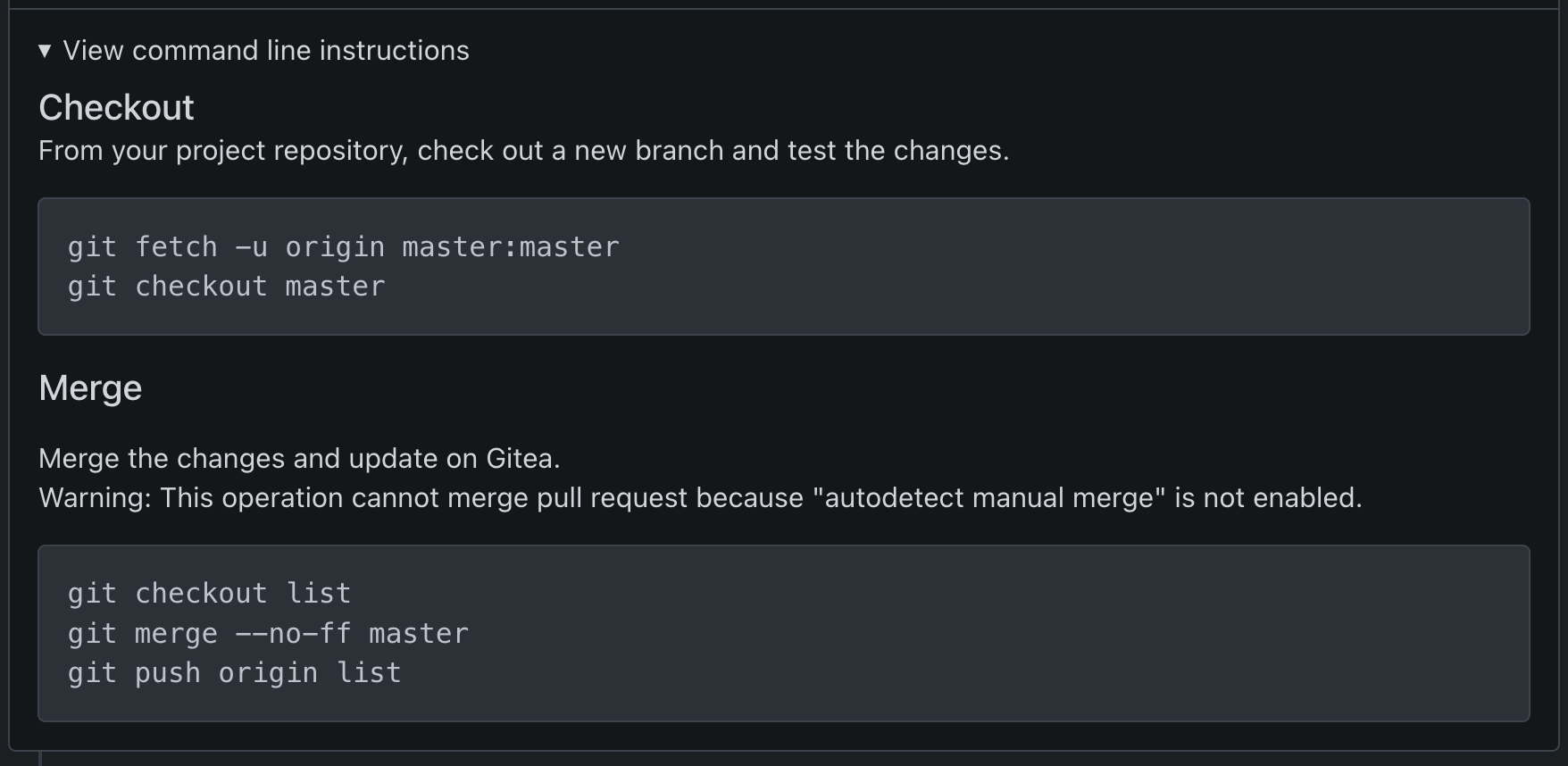Monospace font in PR instructions