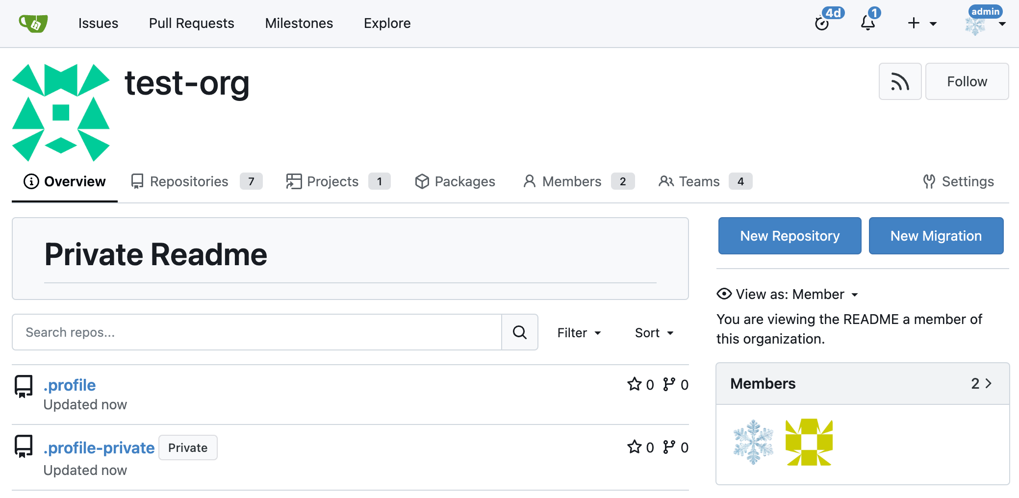 private README for organization