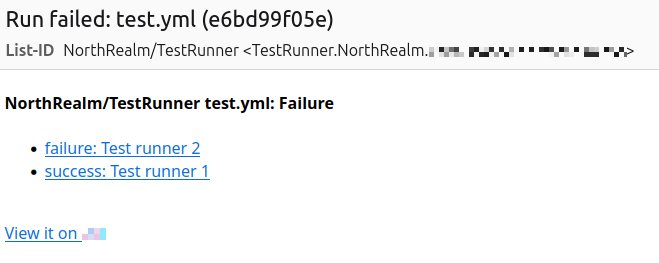 Email notifications configuration