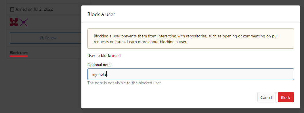 block user in profile