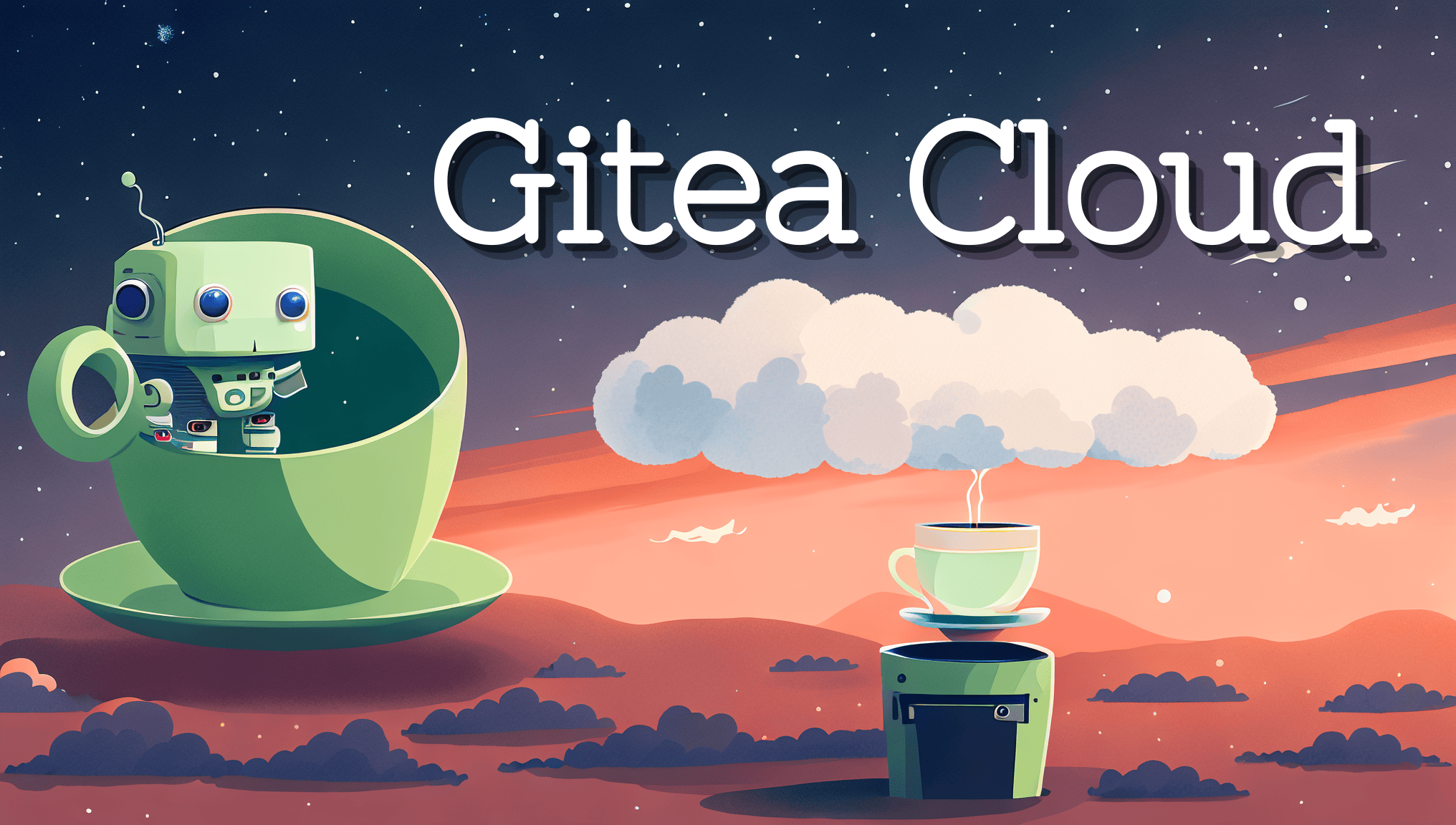 Banner for blog post with title "Gitea Cloud: A brand new platform for managed Gitea Instances"